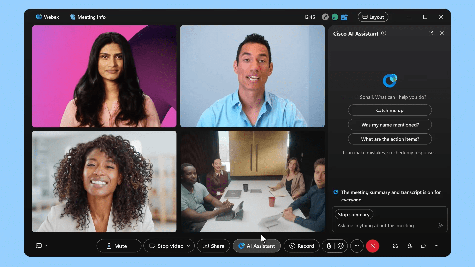 The Cisco AI Assistant has been integrated across Webex's audio, video, and text functions, making collaboration more efficient and helping users stay organized.