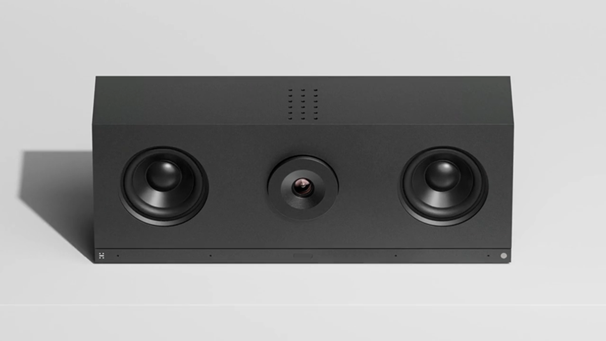 Huddly C1 AI powered video bar with integrated camera and dual speakers for meeting room collaboration