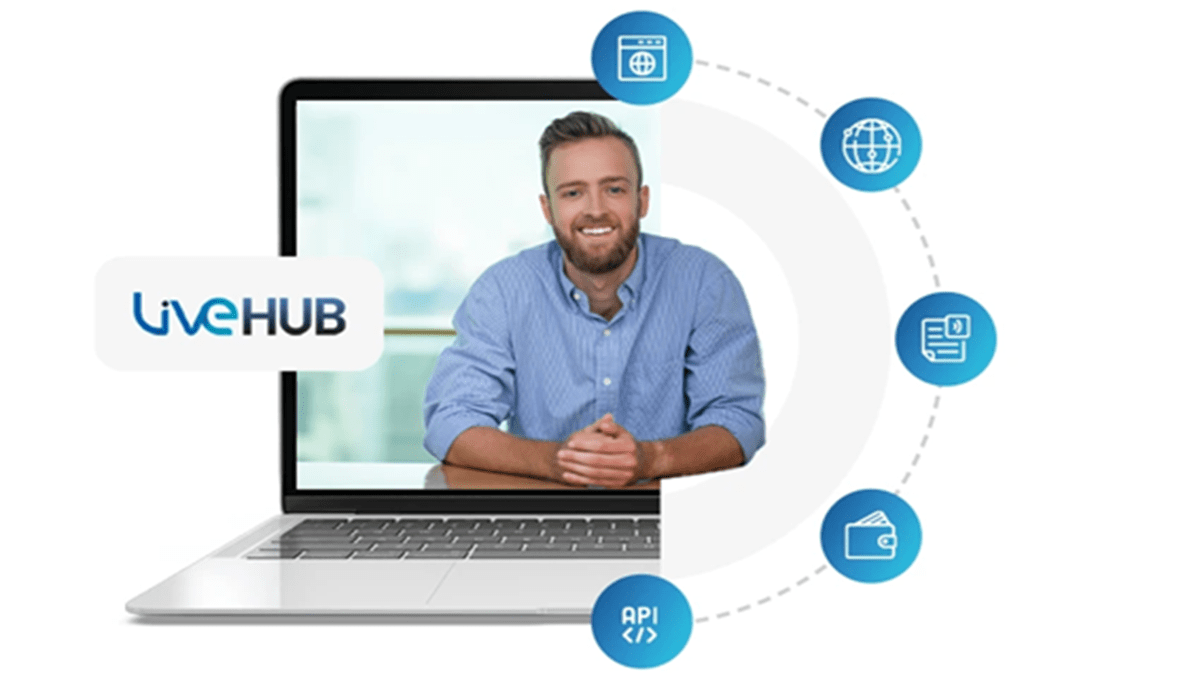 AudioCodes Live Hub graphic promoting AI Agents for expanding voice automation capabilities