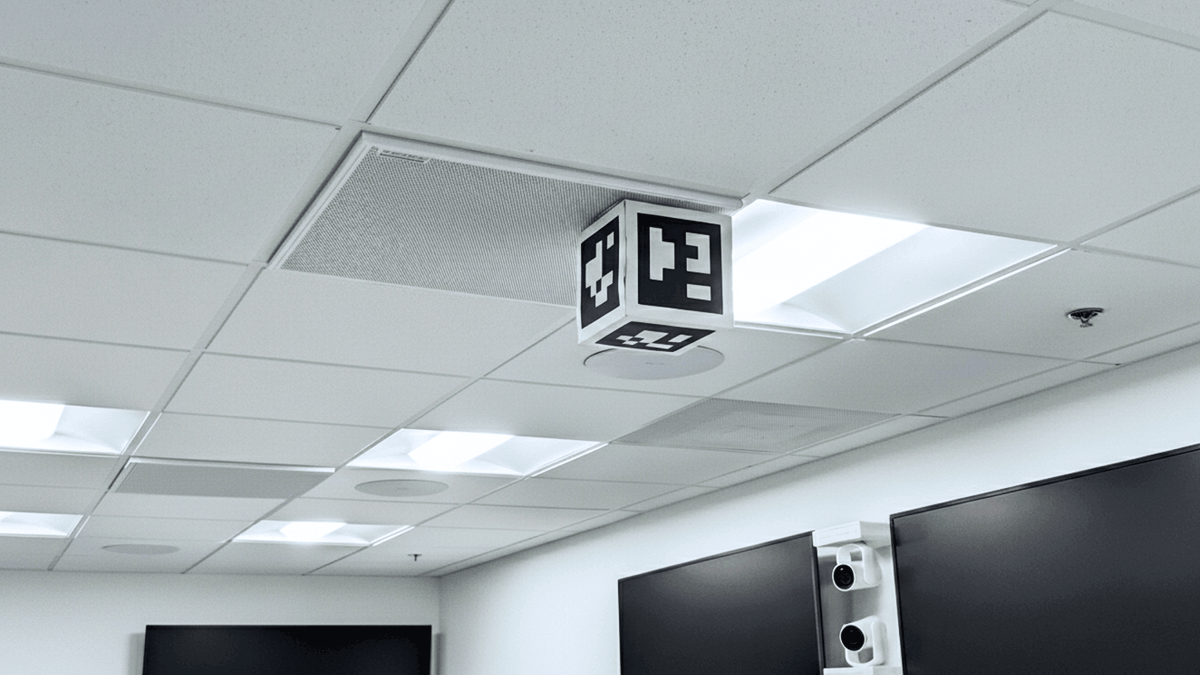 Crestron’s AutoMeasure computer vision-based detection and spatial analysis on a meeting room ceiling