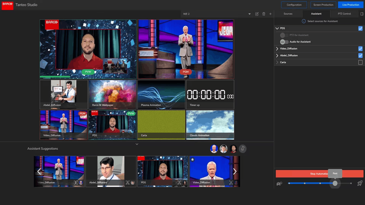 Barco SwiftAgent’s web-based intuitive screen management tools for event production