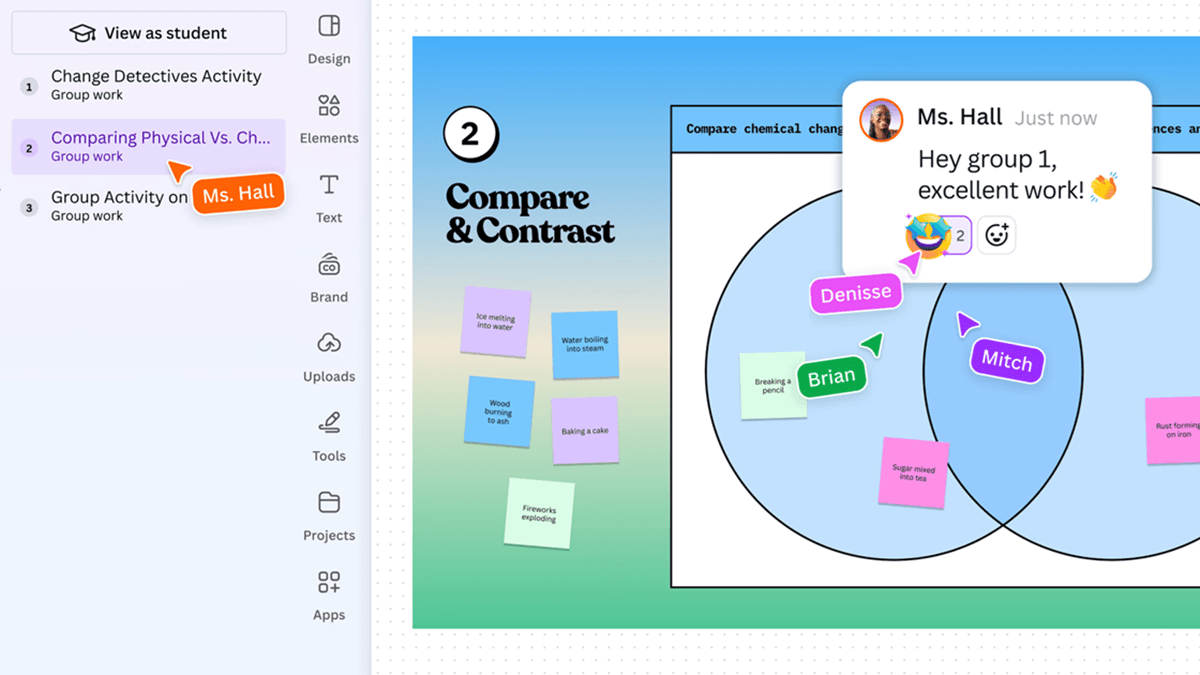 Canva’s new Magic Activities in beta featuring ready-to-use visual activities for students