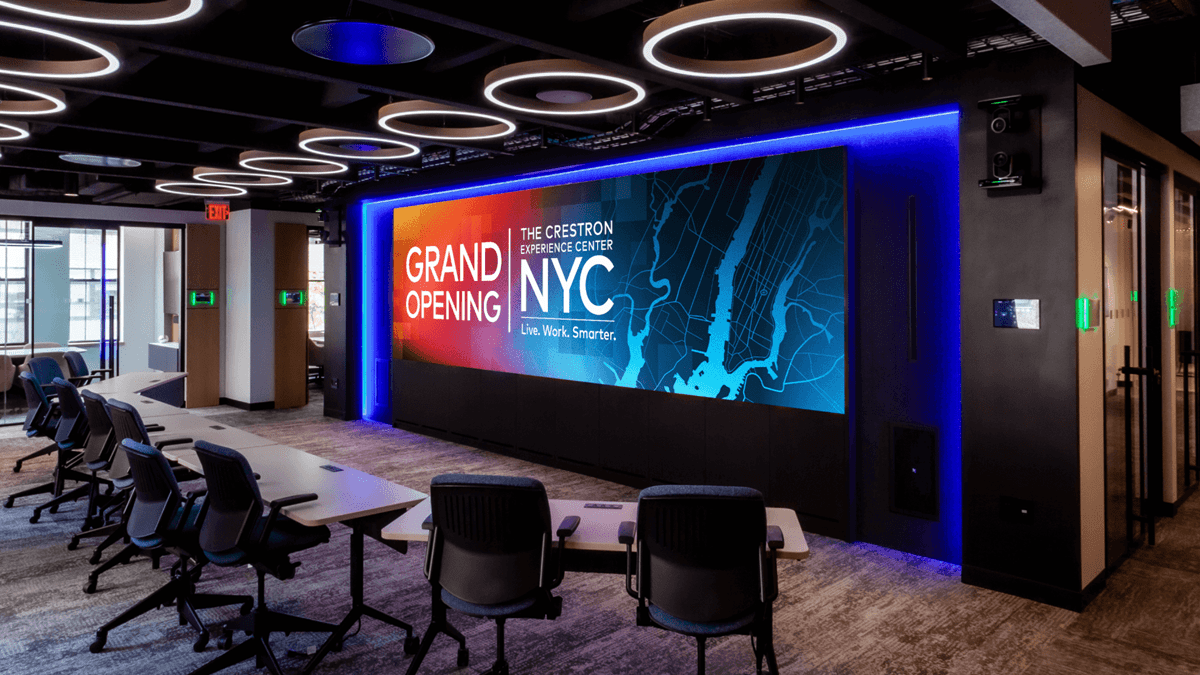 The Crestron Experience Center in New York showcases Crestron’s seamless integration of smart home automation, video conferencing solutions, and advanced AV systems.