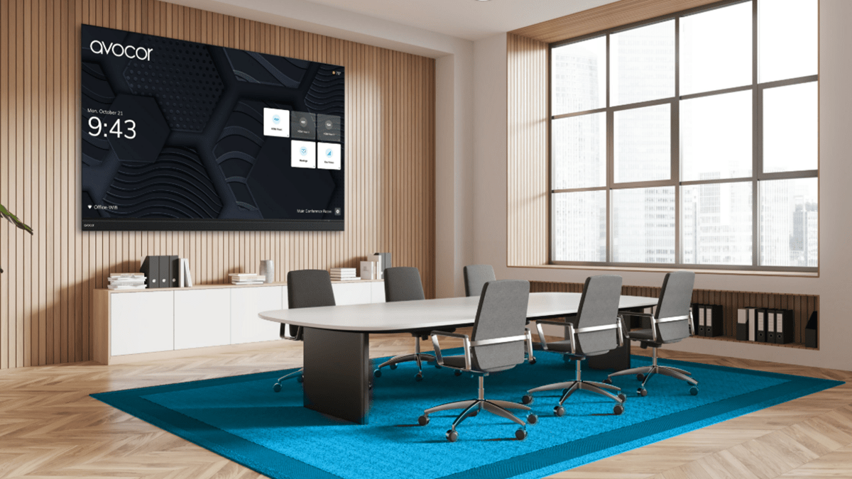 Avocor’s X series preview in a six-person meeting room