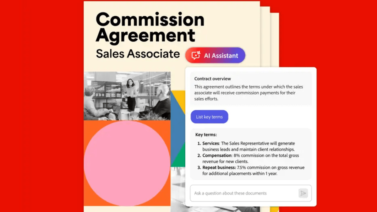 Acrobat AI Assistant is now integrated with generative AI to simplify contract management.