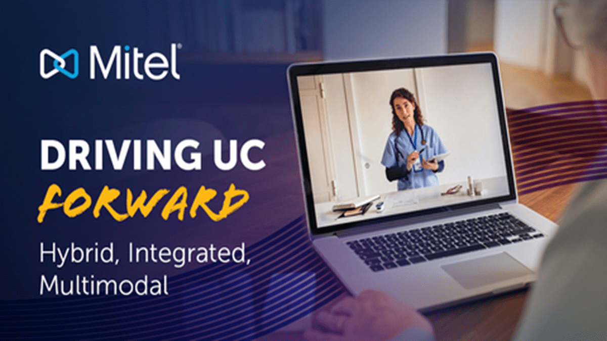 Mitel offers a three - fold portfolio strate gy involving hybrid cloud UC solutions, deep vertical integrations, and multimodal capabilities.