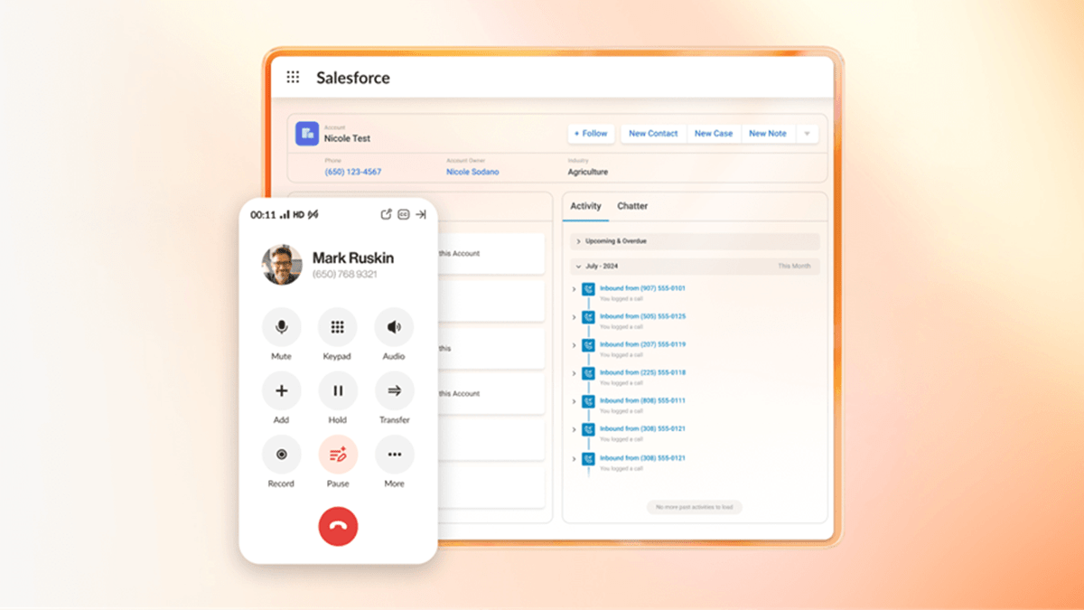 RingCX for Salesforce Service Cloud Voice is a BYOT solution that integrates the RingCentral phone system directly with Salesforce’s Omni-Channel workspace.