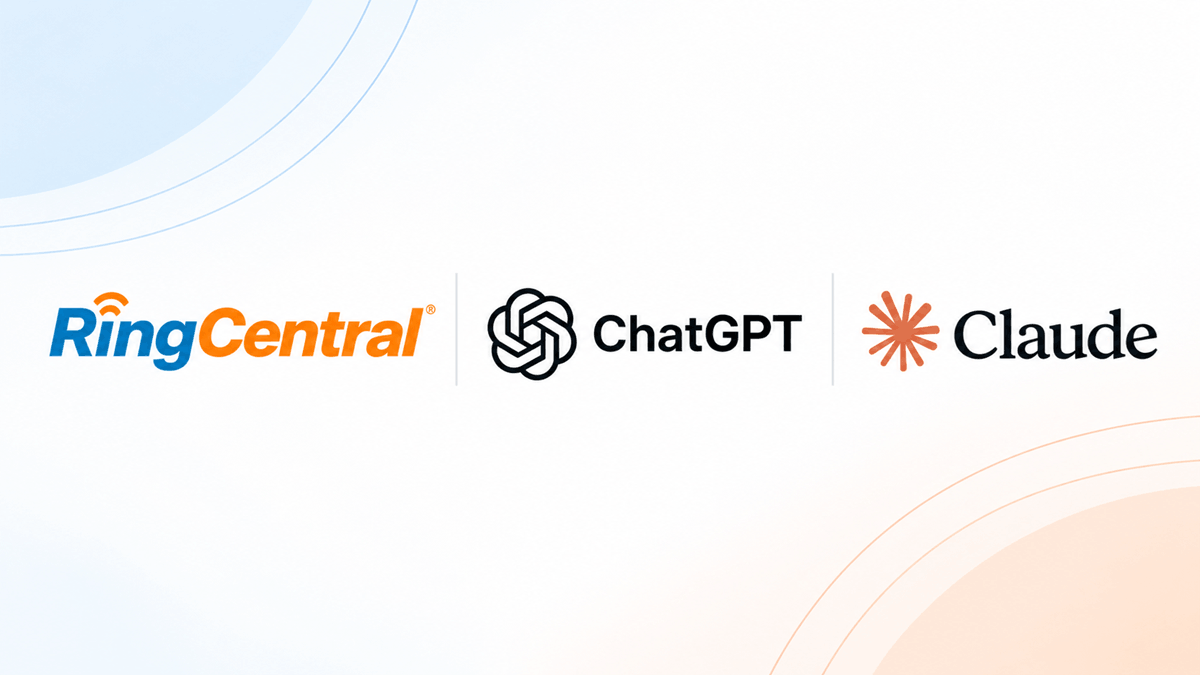 RingCentral, ChatGPT, and Claude logos representing AI-powered business communication integrations