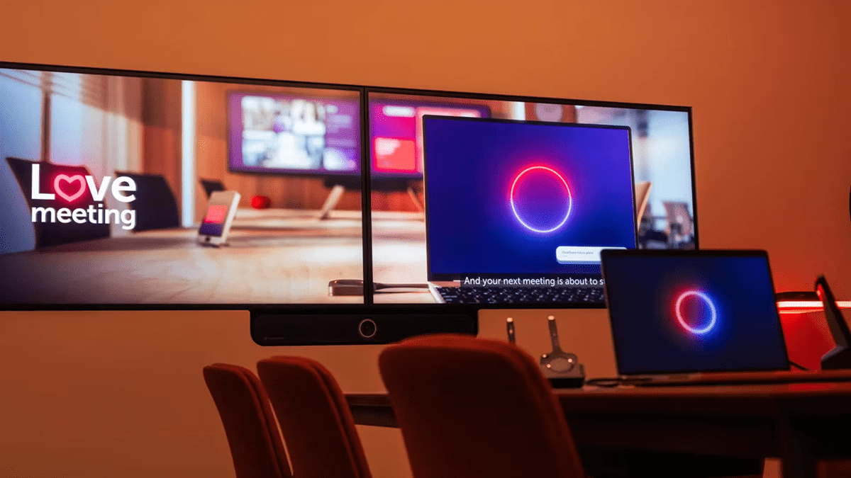 Barco’s Enterprise pod featuring Control Rooms and ClickShare  hybrid meeting solutions