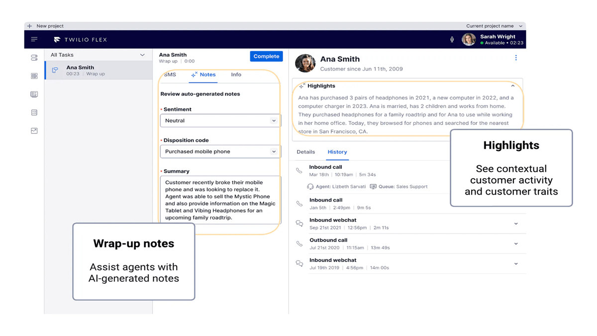 Agent Copilot makes every interaction smarter with intelligent routing, real-time context, predictive traits, and interactions history.