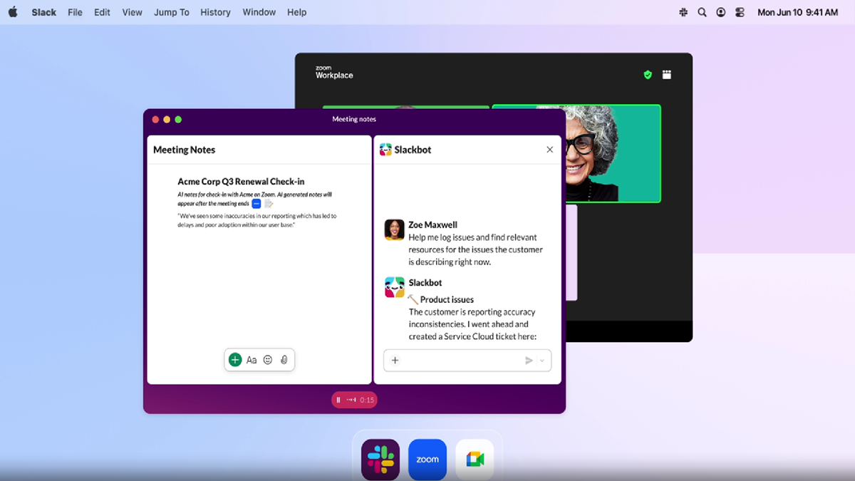 Slackbot connecting multiple enterprise apps and AI agents within a single conversational interface for streamlined task execution