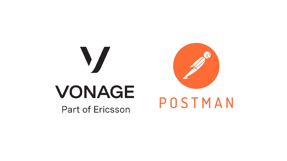 Vonage and Postman’s logos on a white background