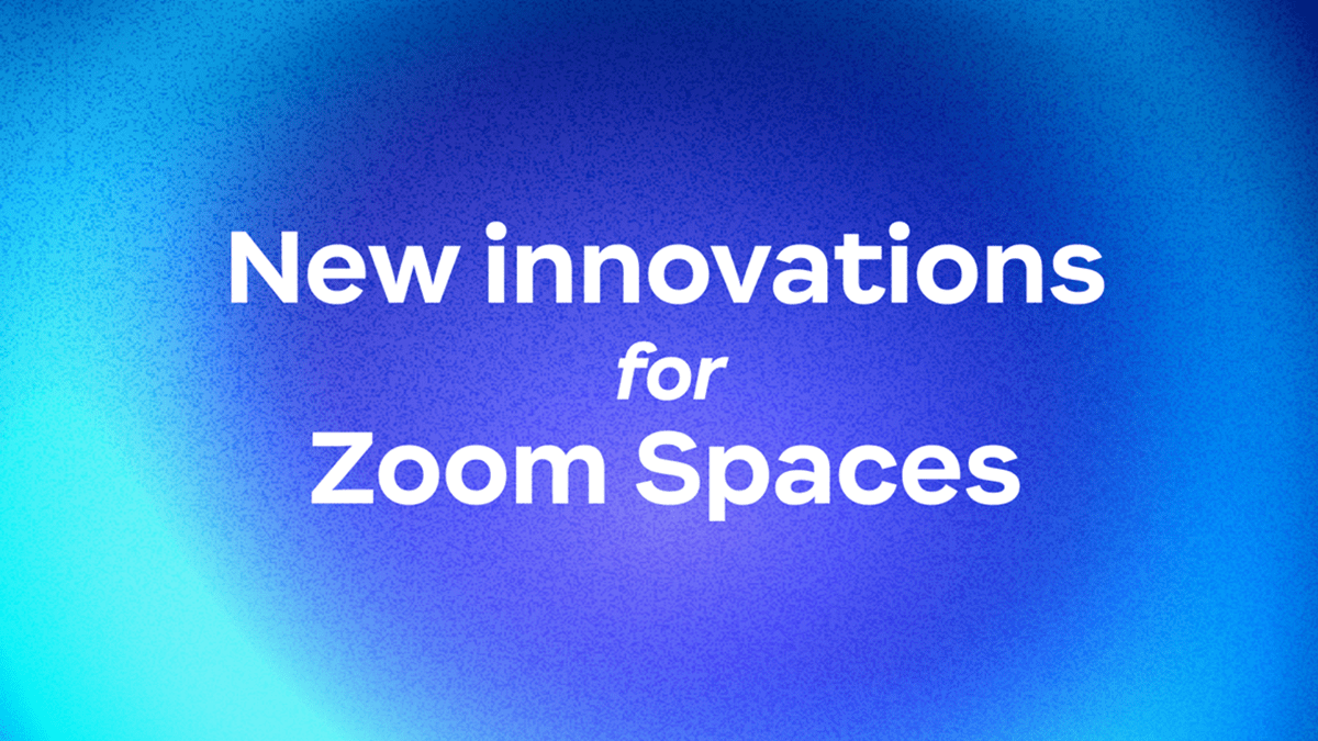 Featured image with the text "New Innovations for Zoom Spaces" displayed on a blue background