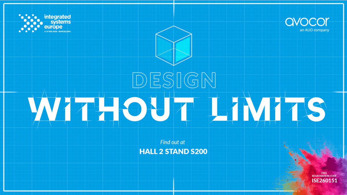 Avocor and AUO’s display for ISE 2026 with the theme “Design Without Limits”