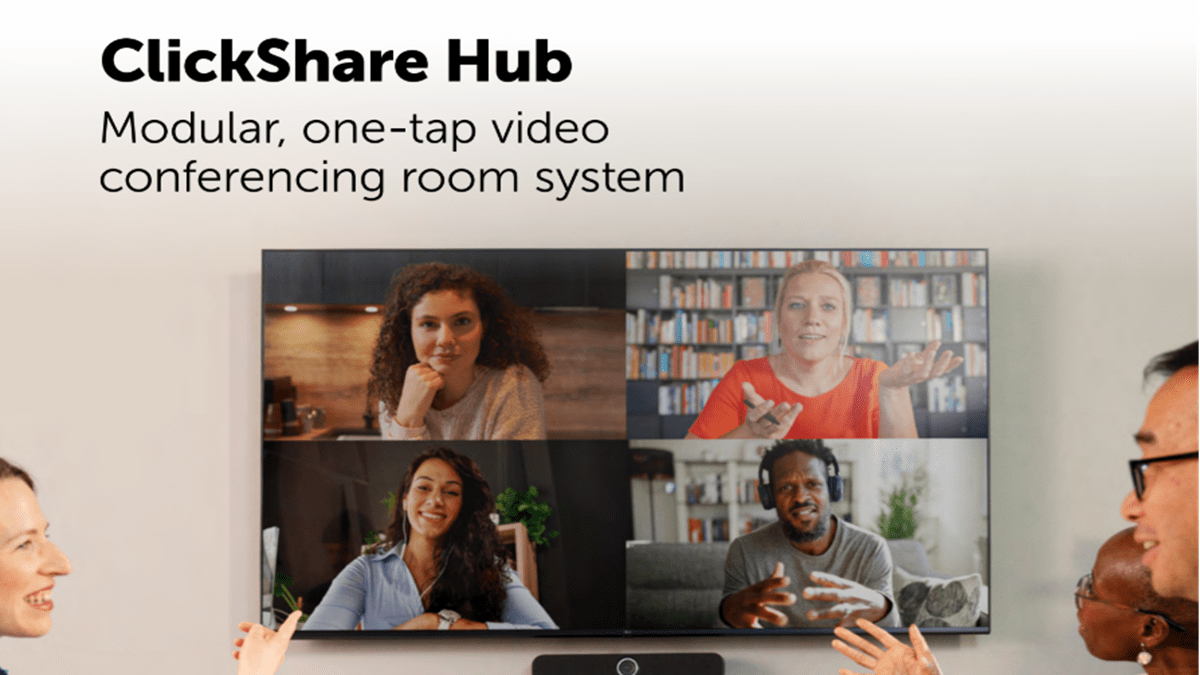 ClickShare Hub is a modular video conferencing room system designed to simplify and enhance hybrid meetings.