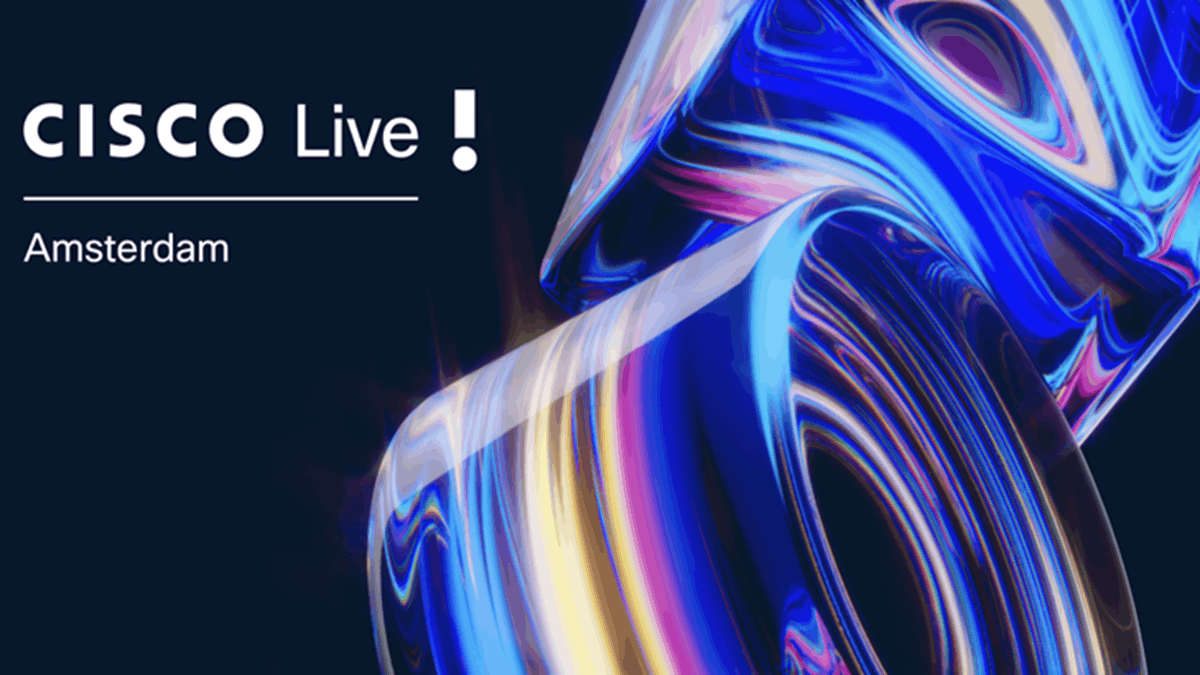 Cisco Live Amsterdam event branding with abstract digital design