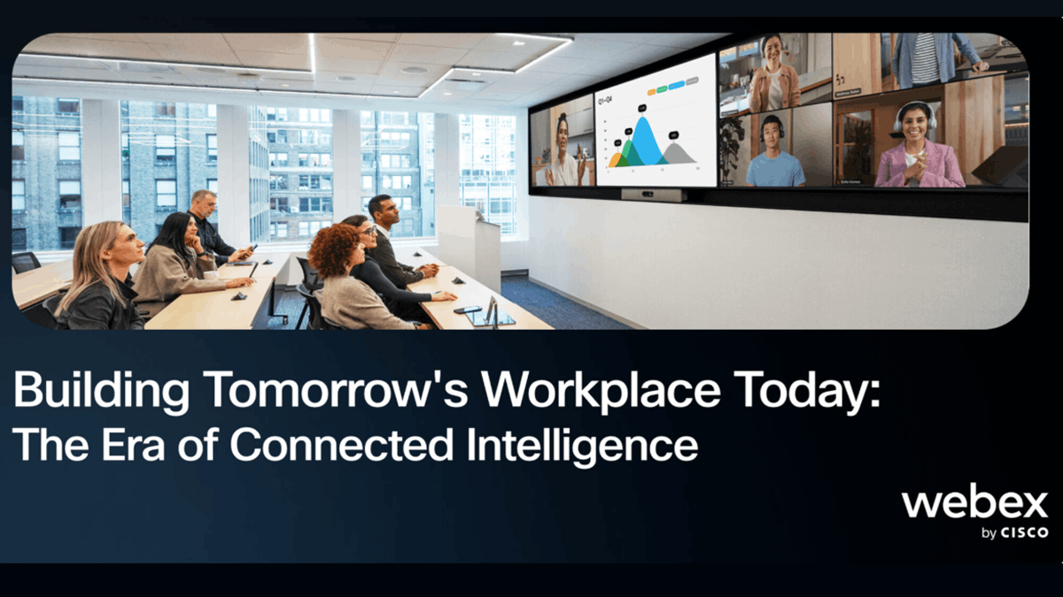 Cisco Webex banner highlighting Connected Intelligence and the future workplace