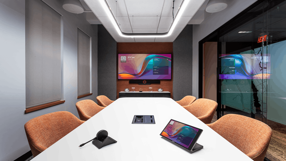 Crestron’s 80 Series Touch Screens in a meeting room