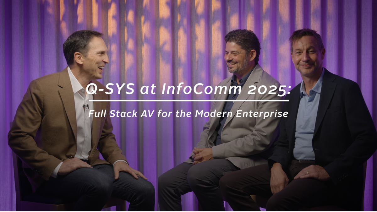 Craig Durr talks with Jason Moss, SVP of Marketing and Ecosystem at QSC, and Christopher Jaynes, CTO of Q-SYS, live from InfoComm 2025