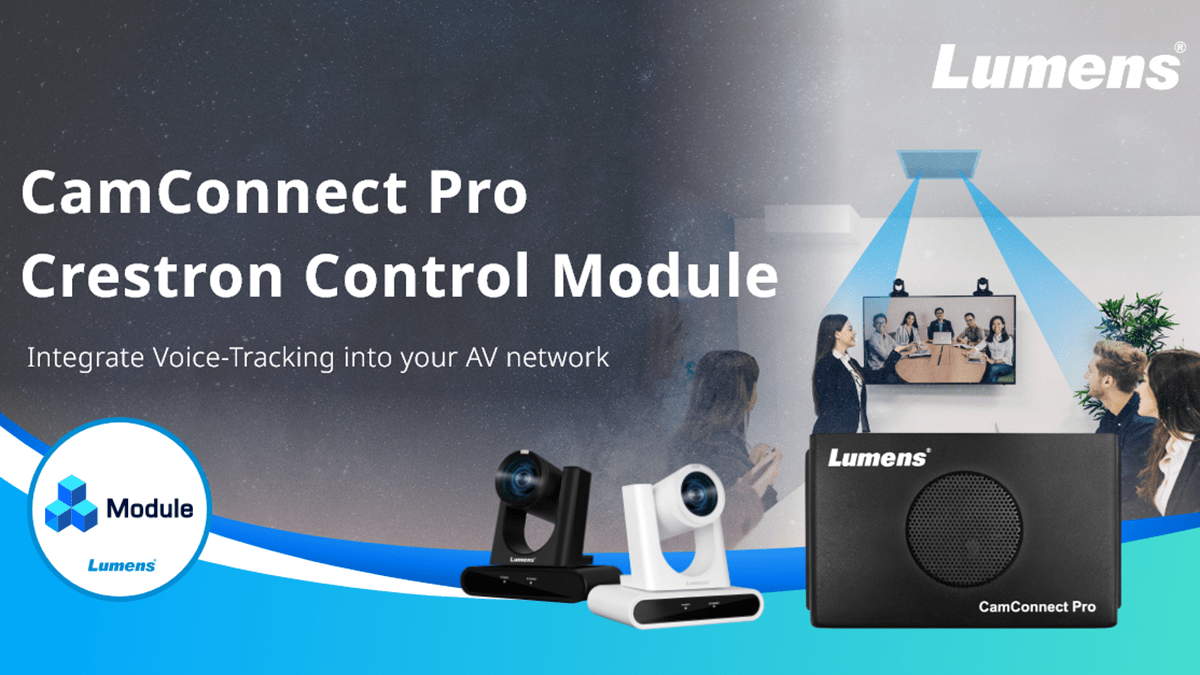 The integration of Lumens CamConnect Pro with Crestron's control module offers users seamless management and improved control within existing AV systems.