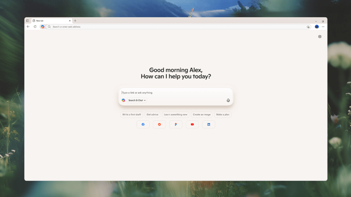 Microsoft Edge interface featuring the new Copilot Mode